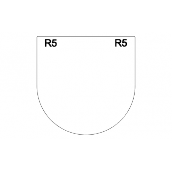 Blacha pod kominek 100x100 cm (półokrąg)